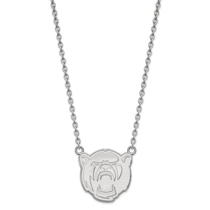 10K White Gold Logoart Baylor University Large Pendant 18 Inch Necklace