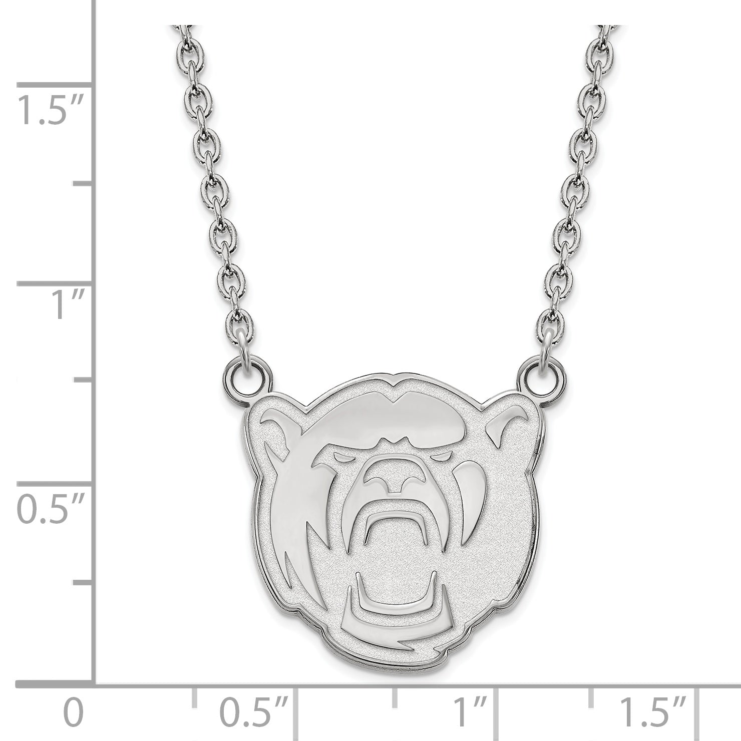 10K White Gold Logoart Baylor University Large Pendant 18 Inch Necklace