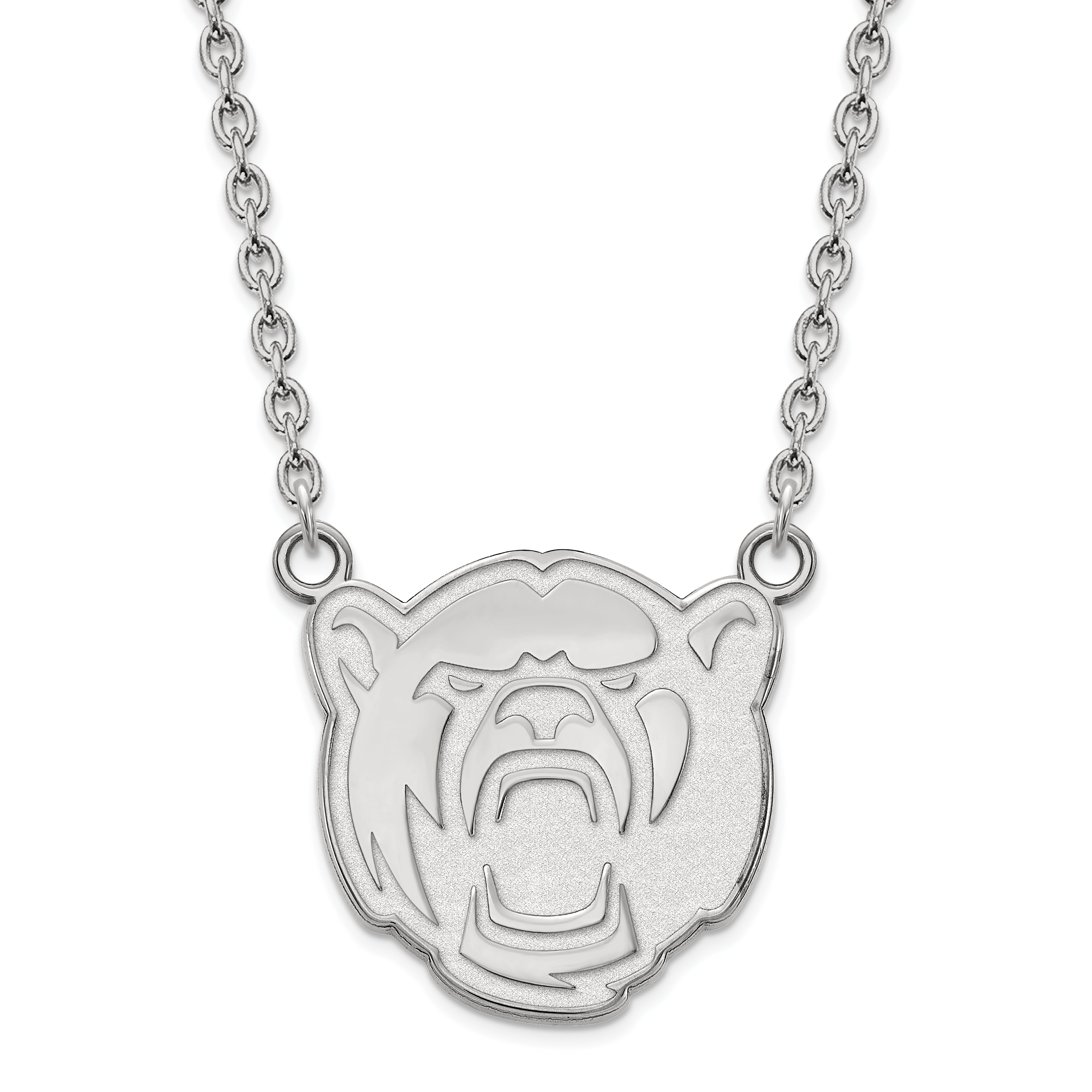 10K White Gold Logoart Baylor University Large Pendant 18 Inch Necklace