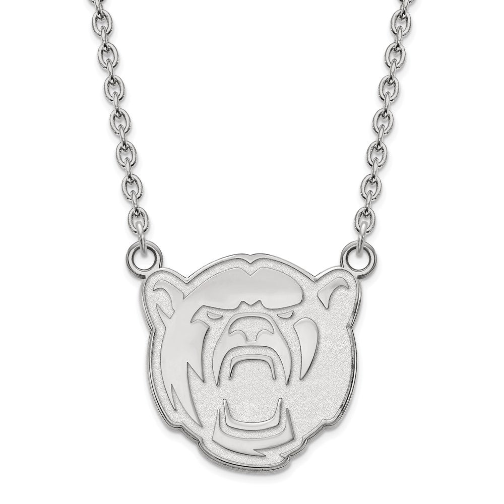 Sterling Silver Rhodium Plated Logoart Baylor University Large Pendant 18 Inch Necklace