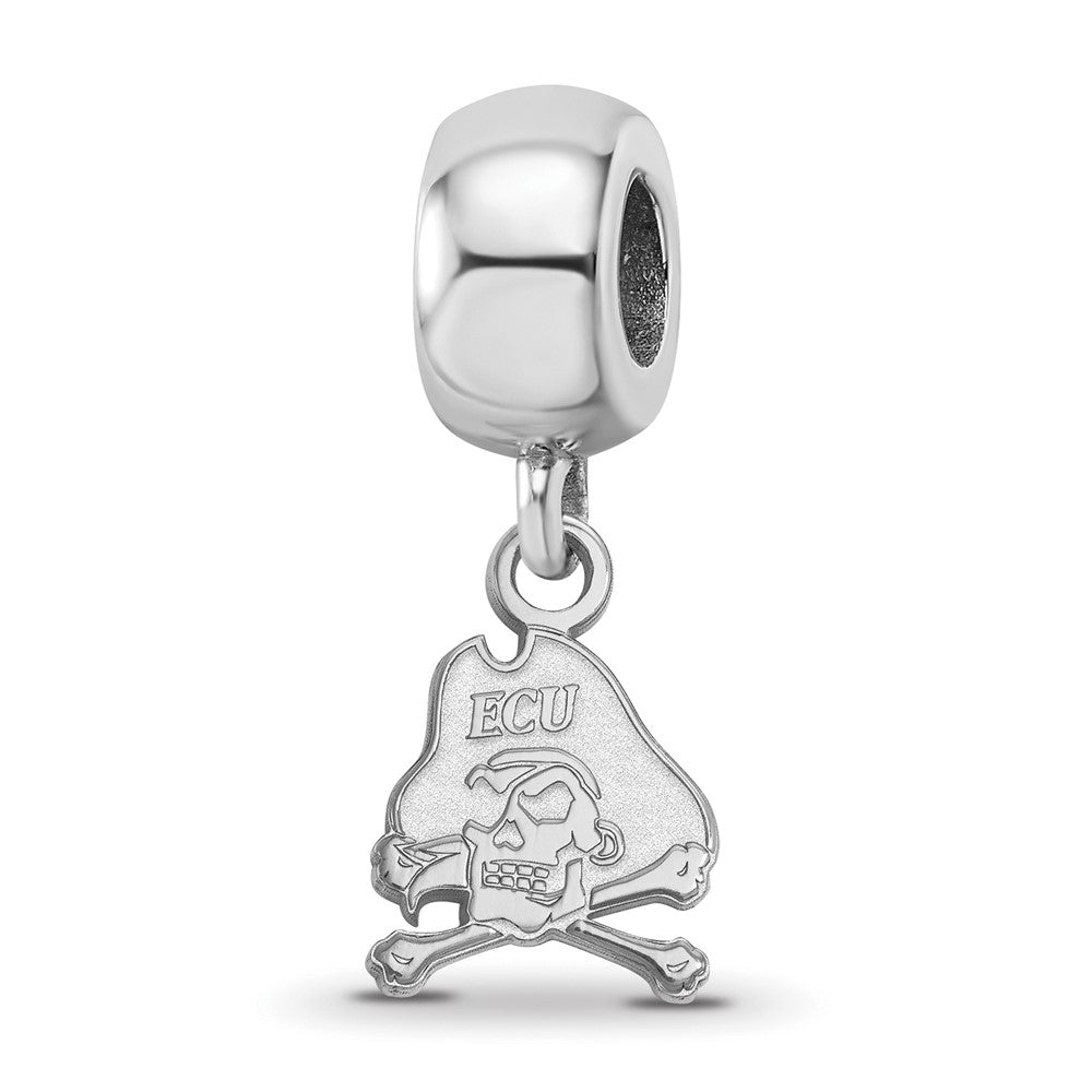 Sterling Silver Rhod-Pltd Logoart East Carolina U. Xs Dangle Bead