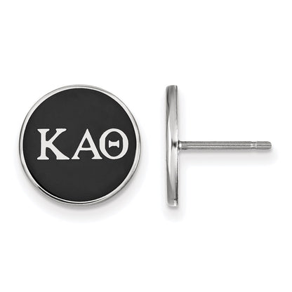Sterling Silver Rhodium Plated Logoart Kappa Alpha Theta Sorority Greek Letters Color Enamel Post Earrings