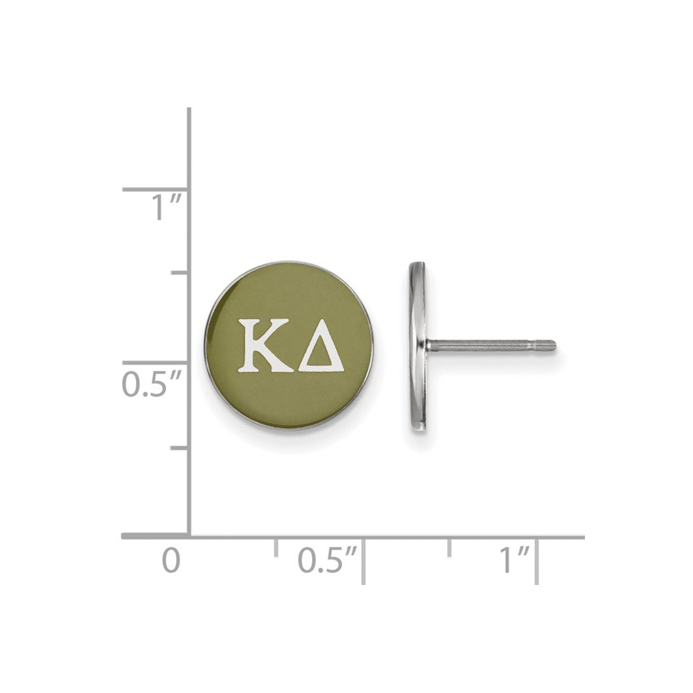 Sterling Silver Rhodium Plated Logoart Kappa Delta Sorority Greek Letters Color Enamel Post Earrings
