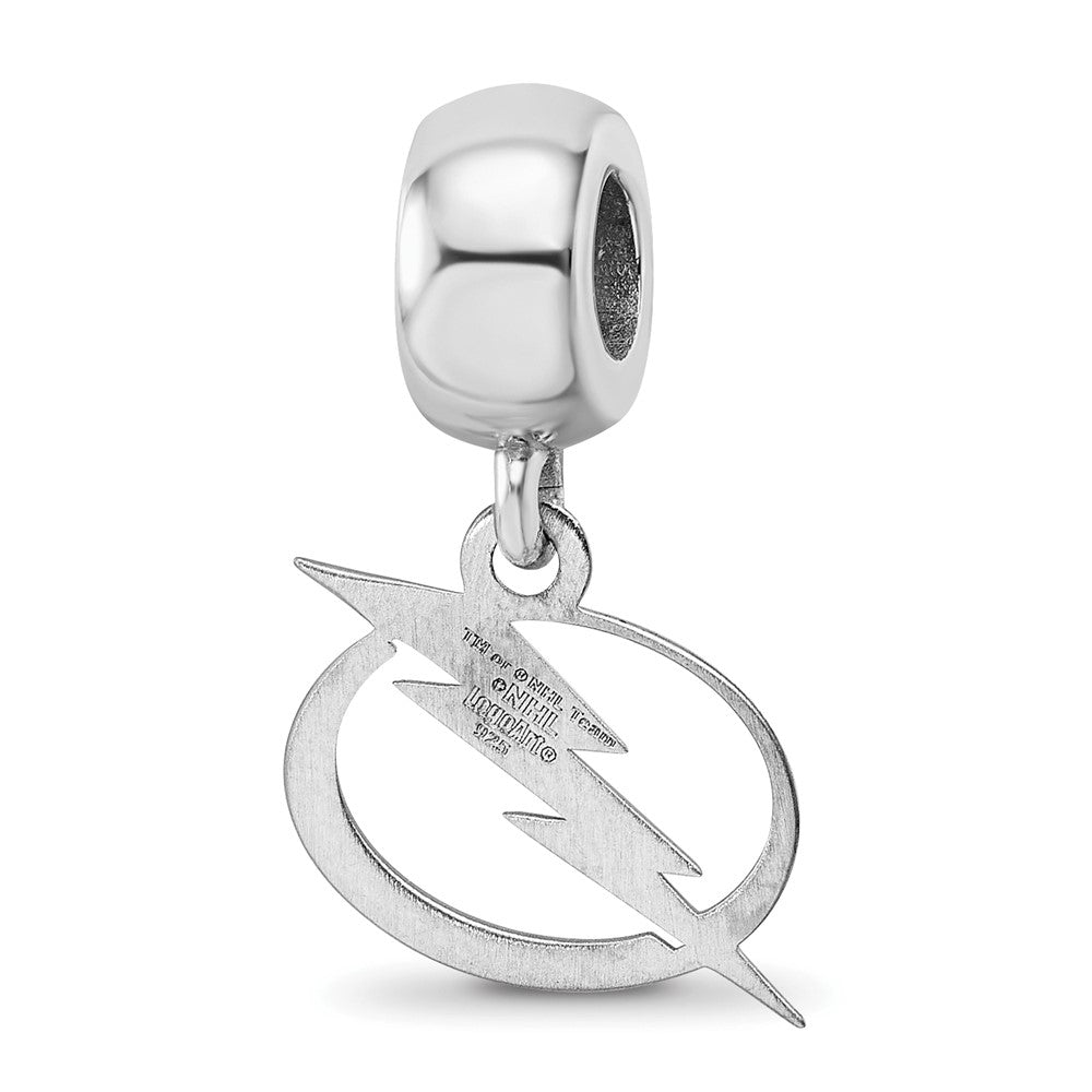 Sterling Silver Rhod-Pltd Nhl Logoart Tampa Bay Lightning Sm Dangle Bead