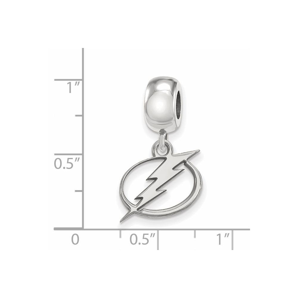 Sterling Silver Rhod-Pltd Nhl Logoart Tampa Bay Lightning Sm Dangle Bead
