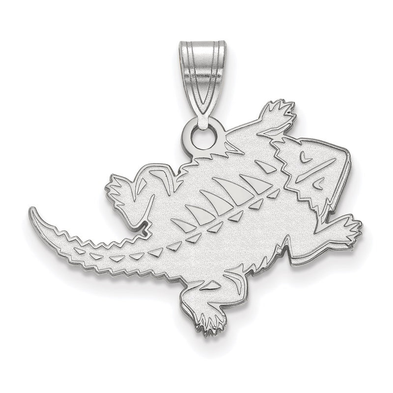 Sterling Silver Rhodium Plated Logoart Texas Christian University Horned Frog Large Pendant