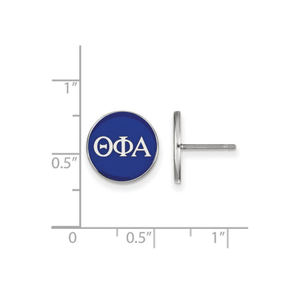 Sterling Silver Rhodium Plated Logoart Theta Phi Alpha Sorority Greek Letters Color Enamel Post Earrings