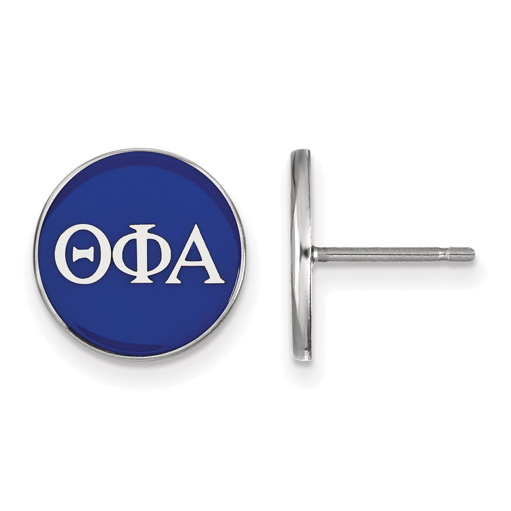 Sterling Silver Rhodium Plated Logoart Theta Phi Alpha Sorority Greek Letters Color Enamel Post Earrings