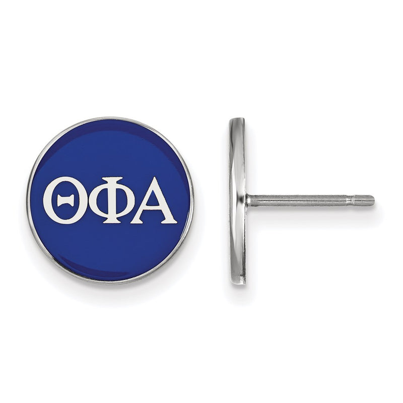 Sterling Silver Rhodium Plated Logoart Theta Phi Alpha Sorority Greek Letters Color Enamel Post Earrings
