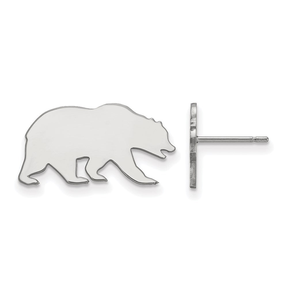 10K White Gold Logoart University Of California Berkeley Bear Small Post Earrings