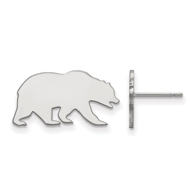 10K White Gold Logoart University Of California Berkeley Bear Small Post Earrings