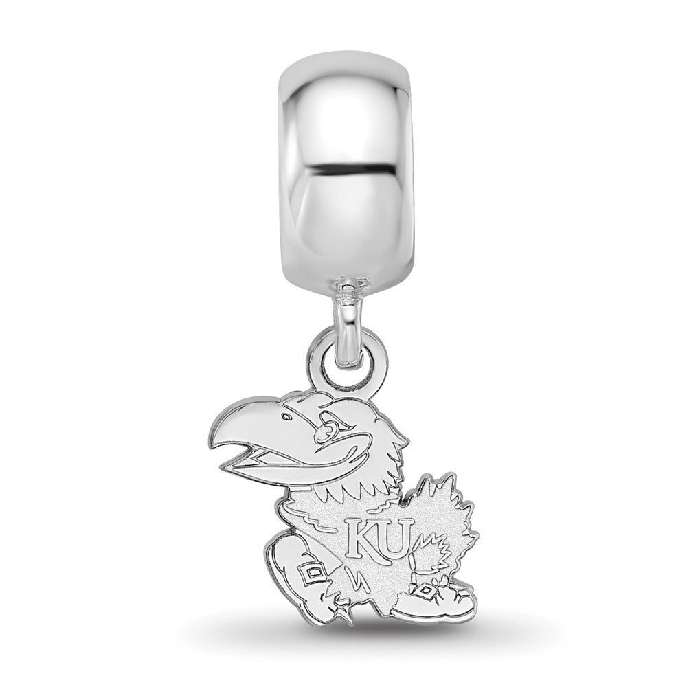 Sterling Silver Rhod-Pltd Logoart University of Kansas Xs Dangle Bead