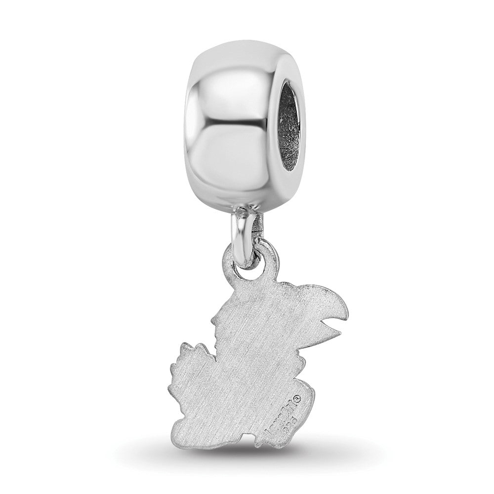 Sterling Silver Rhod-Pltd Logoart University of Kansas Xs Dangle Bead