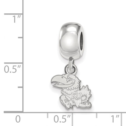 Sterling Silver Rhod-Pltd Logoart University of Kansas Xs Dangle Bead