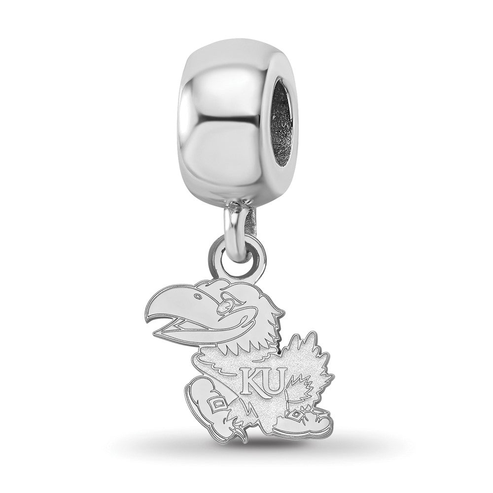 Sterling Silver Rhod-Pltd Logoart University of Kansas Xs Dangle Bead