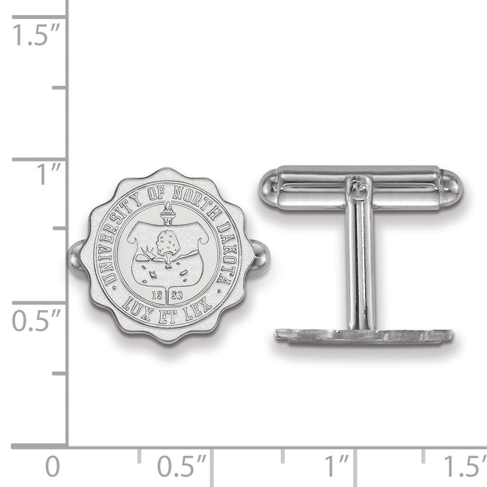 Sterling Silver Rhod-Pltd Logoart Univ. of North Dakota Crest Cuff Links