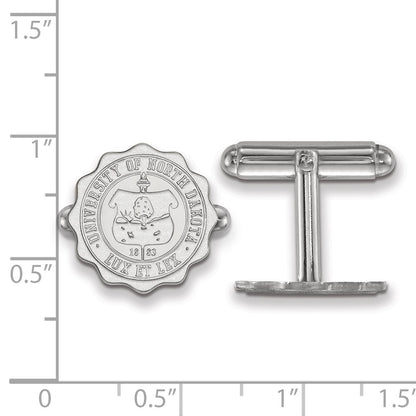 Sterling Silver Rhod-Pltd Logoart Univ. of North Dakota Crest Cuff Links