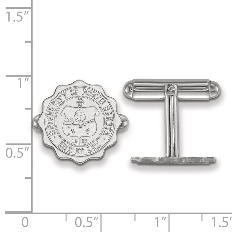 Sterling Silver Rhod-Pltd Logoart Univ. of North Dakota Crest Cuff Links