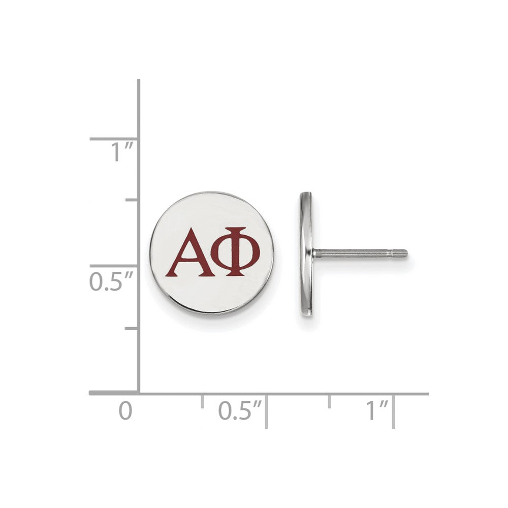 Sterling Silver Rhodium Plated Logoart Alpha Phi Sorority Greek Letters Color Enamel Post Earrings