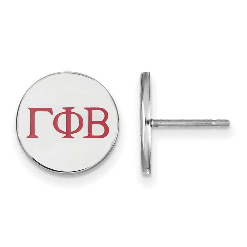 Sterling Silver Rhodium Plated Logoart Gamma Phi Beta Sorority Greek Letters Color Enamel Post Earrings