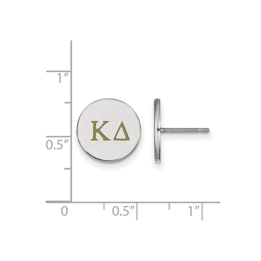 Sterling Silver Rhodium Plated Logoart Kappa Delta Sorority Greek Letters Color Enamel Post Earrings