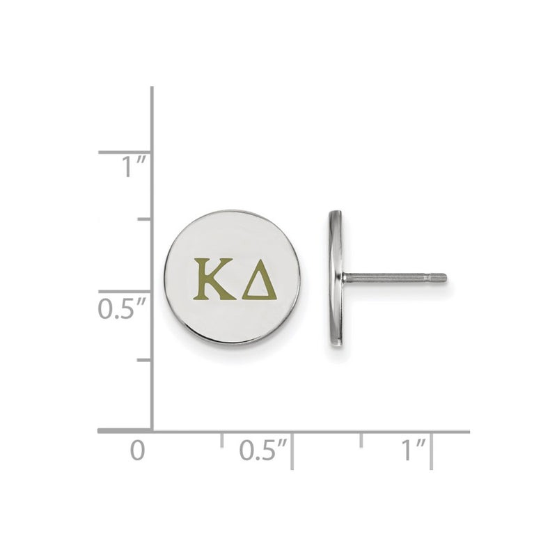 Sterling Silver Rhodium Plated Logoart Kappa Delta Sorority Greek Letters Color Enamel Post Earrings
