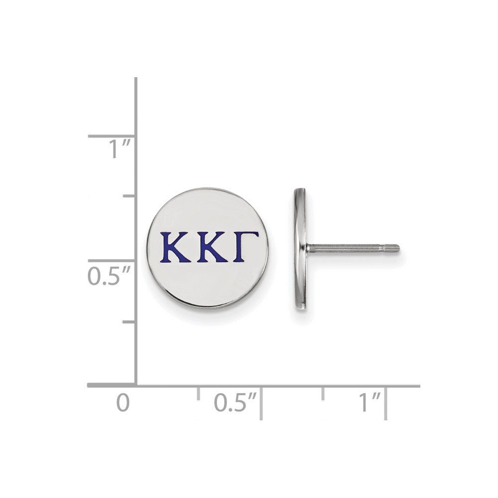 Sterling Silver Rhodium Plated Logoart Kappa Gamma Sorority Greek Letters Color Enamel Post Earrings