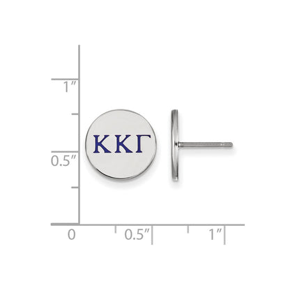 Sterling Silver Rhodium Plated Logoart Kappa Gamma Sorority Greek Letters Color Enamel Post Earrings