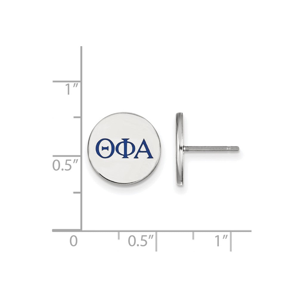 Sterling Silver Rhodium Plated Logoart Theta Phi Alpha Sorority Greek Letters Color Enamel Post Earrings
