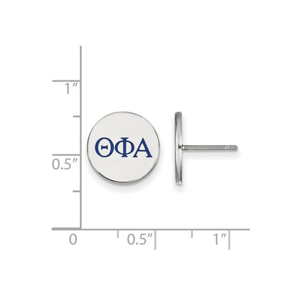 Sterling Silver Rhodium Plated Logoart Theta Phi Alpha Sorority Greek Letters Color Enamel Post Earrings