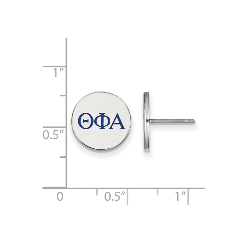 Sterling Silver Rhodium Plated Logoart Theta Phi Alpha Sorority Greek Letters Color Enamel Post Earrings