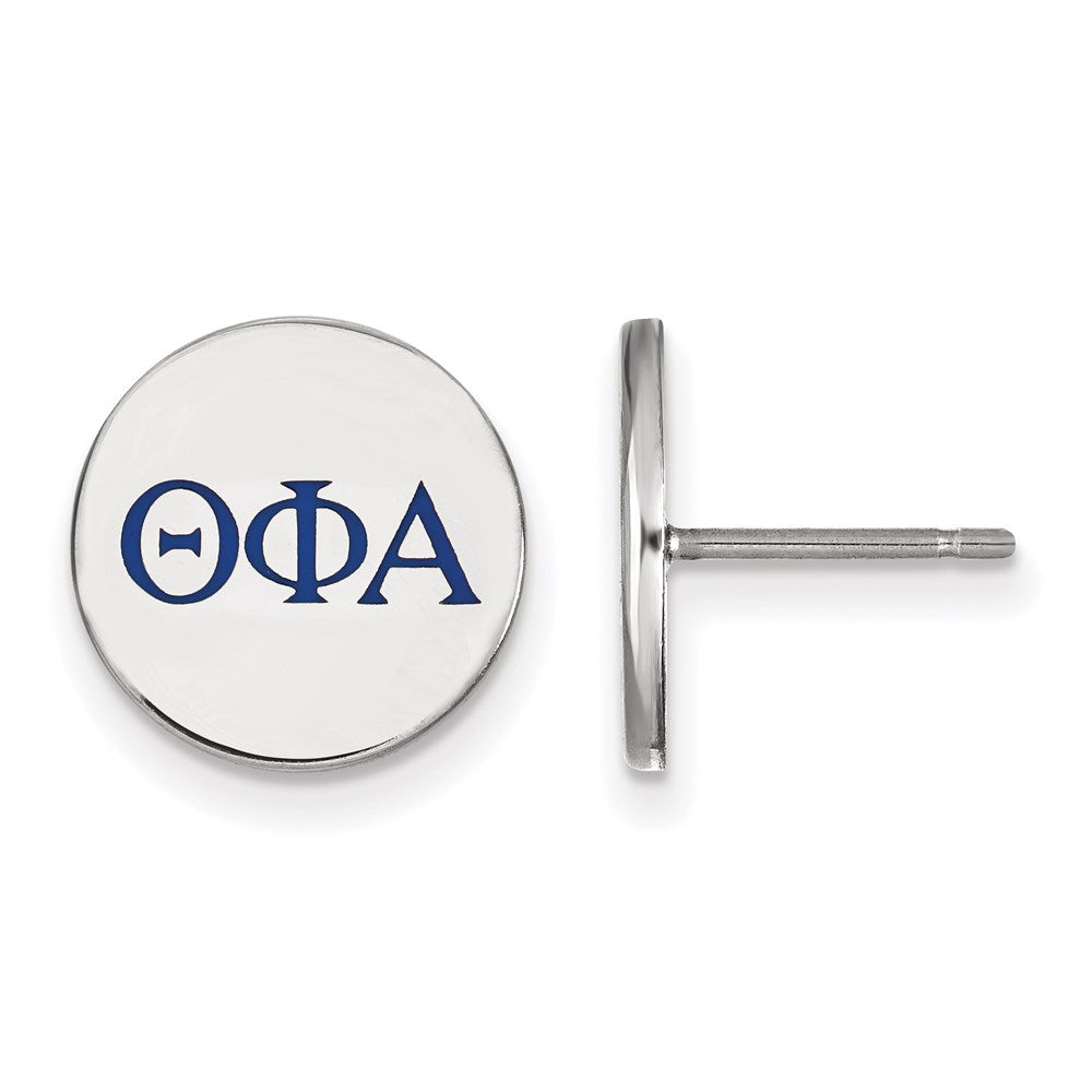 Sterling Silver Rhodium Plated Logoart Theta Phi Alpha Sorority Greek Letters Color Enamel Post Earrings