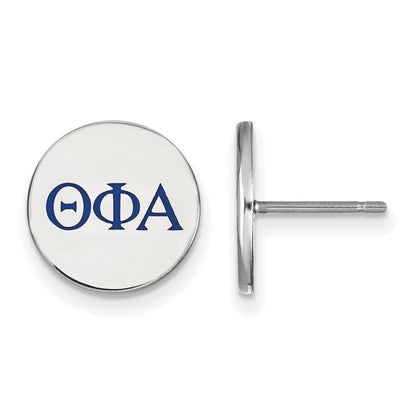 Sterling Silver Rhodium Plated Logoart Theta Phi Alpha Sorority Greek Letters Color Enamel Post Earrings