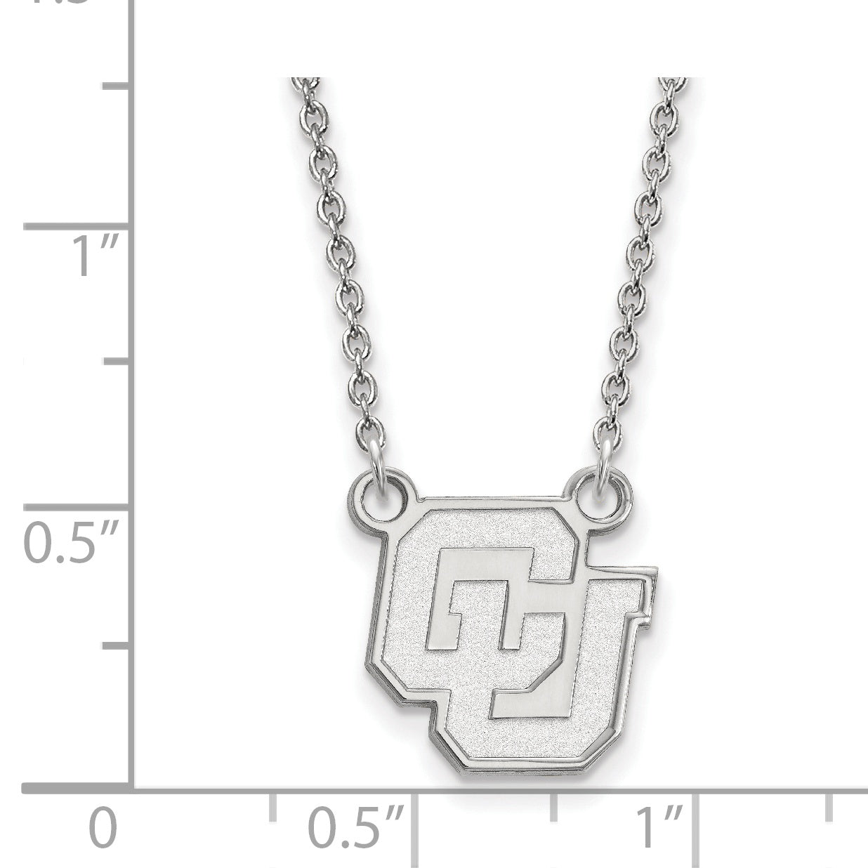 10K White Gold Logoart University Of Colorado C U Small Pendant 18 Inch Necklace