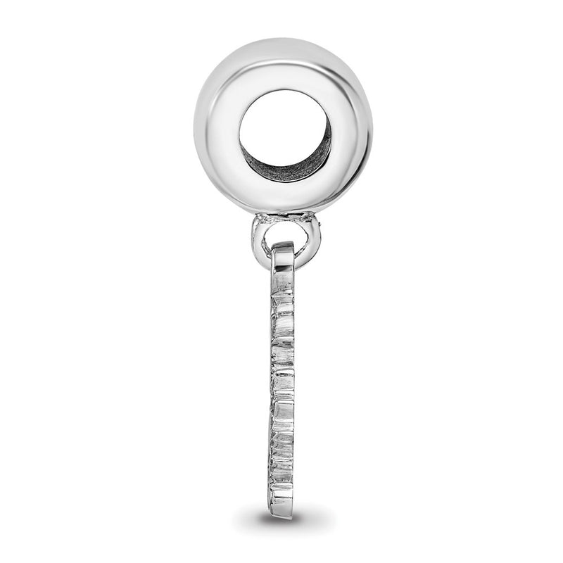 Sterling Silver Rhod-Pltd Logoart University of Kansas Small Dangle Bead