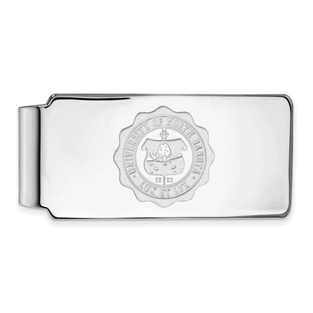 Sterling Silver Rhod-Pltd Logoart U. of North Dakota Crest Money Clip