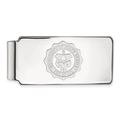 Sterling Silver Rhod-Pltd Logoart U. of North Dakota Crest Money Clip