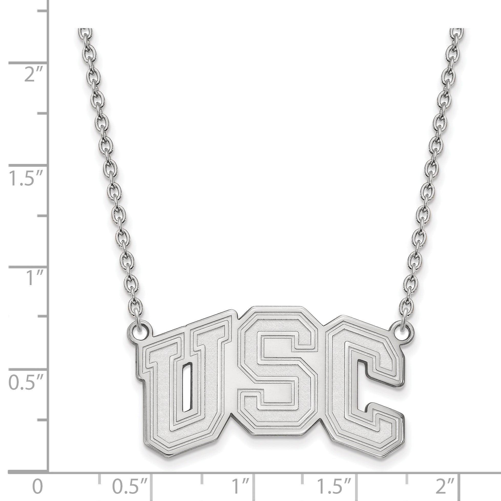 10K White Gold University Of Southern California U S C Large Pendant 18 Inch Necklace