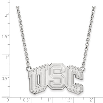 10K White Gold University Of Southern California U S C Large Pendant 18 Inch Necklace