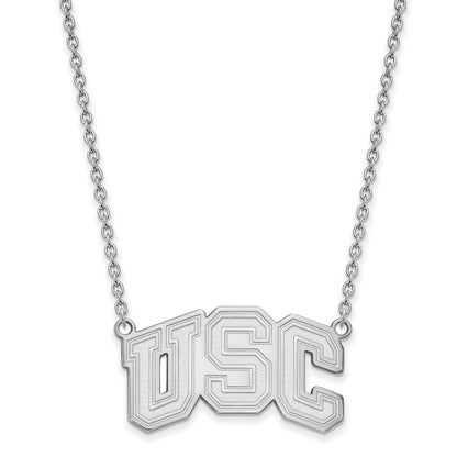 10K White Gold University Of Southern California U S C Large Pendant 18 Inch Necklace