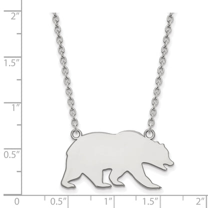 10K White Gold Logoart University Of California Berkeley Bear Large Pendant 18 Inch Necklace