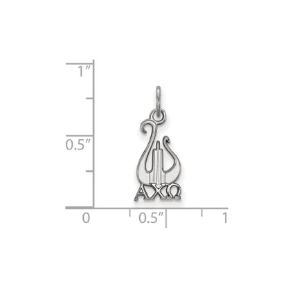 Sterling Silver Rhodium Plated Logoart Alpha Chi Omega Sorority Symbol Small Pendant