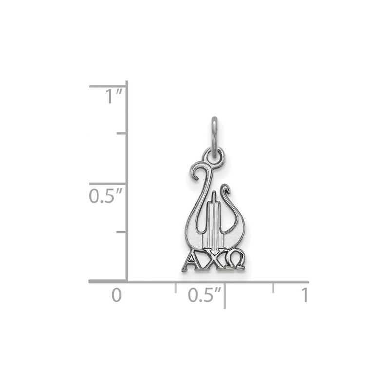 Sterling Silver Rhodium Plated Logoart Alpha Chi Omega Sorority Symbol Small Pendant
