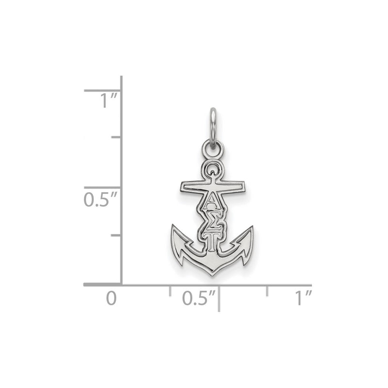 Sterling Silver Rhodium Plated Logoart Alpha Sigma Tau Sorority Symbol Extra Small Pendant