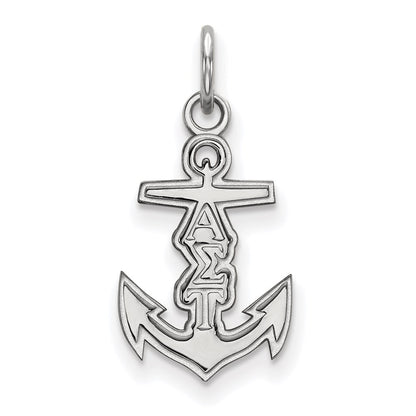 Sterling Silver Rhodium Plated Logoart Alpha Sigma Tau Sorority Symbol Extra Small Pendant