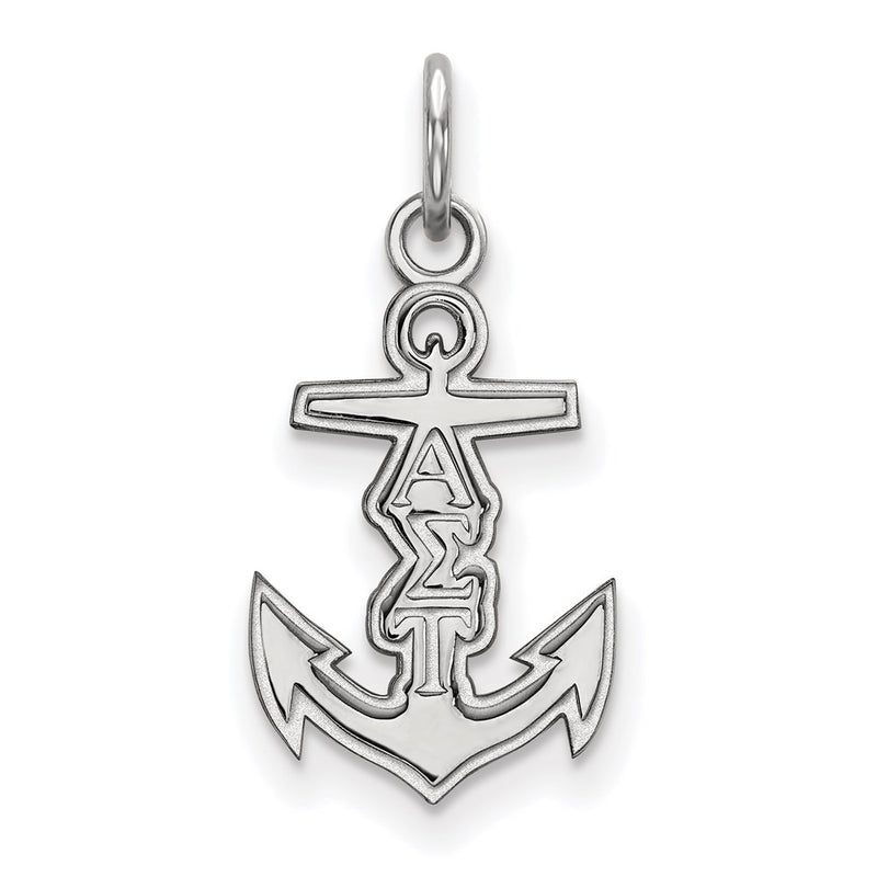 Sterling Silver Rhodium Plated Logoart Alpha Sigma Tau Sorority Symbol Extra Small Pendant