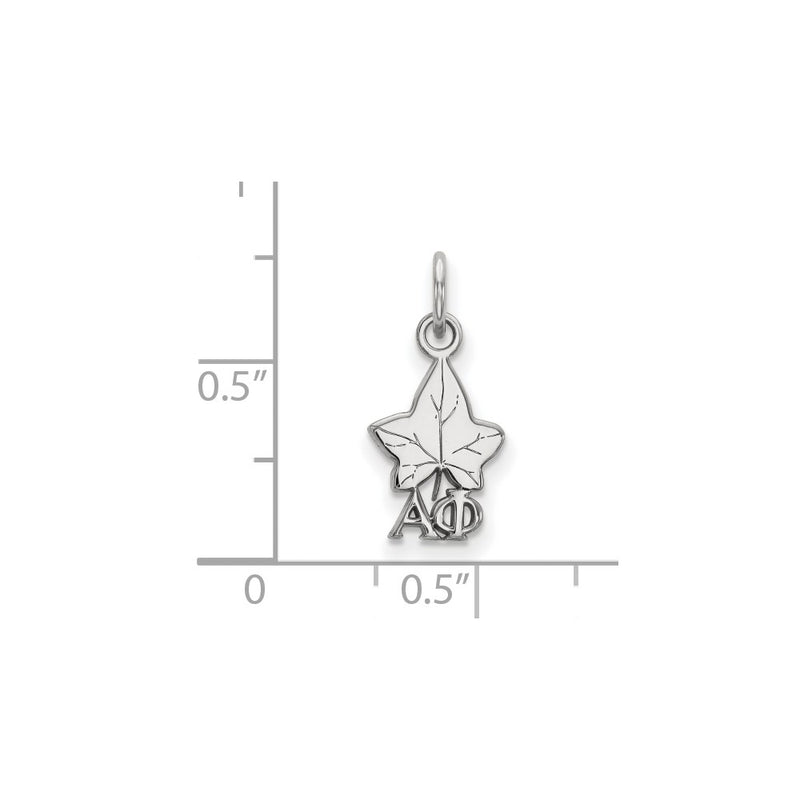 Sterling Silver Rhodium Plated Logoart Alpha Phi Sorority Symbol Extra Small Pendant