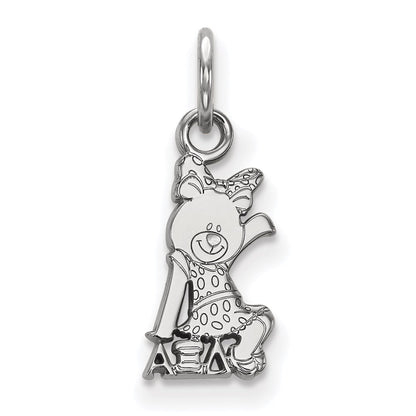 Sterling Silver Rhodium Plated Logoart Alpha Xi Delta Sorority Symbol Extra Small Pendant