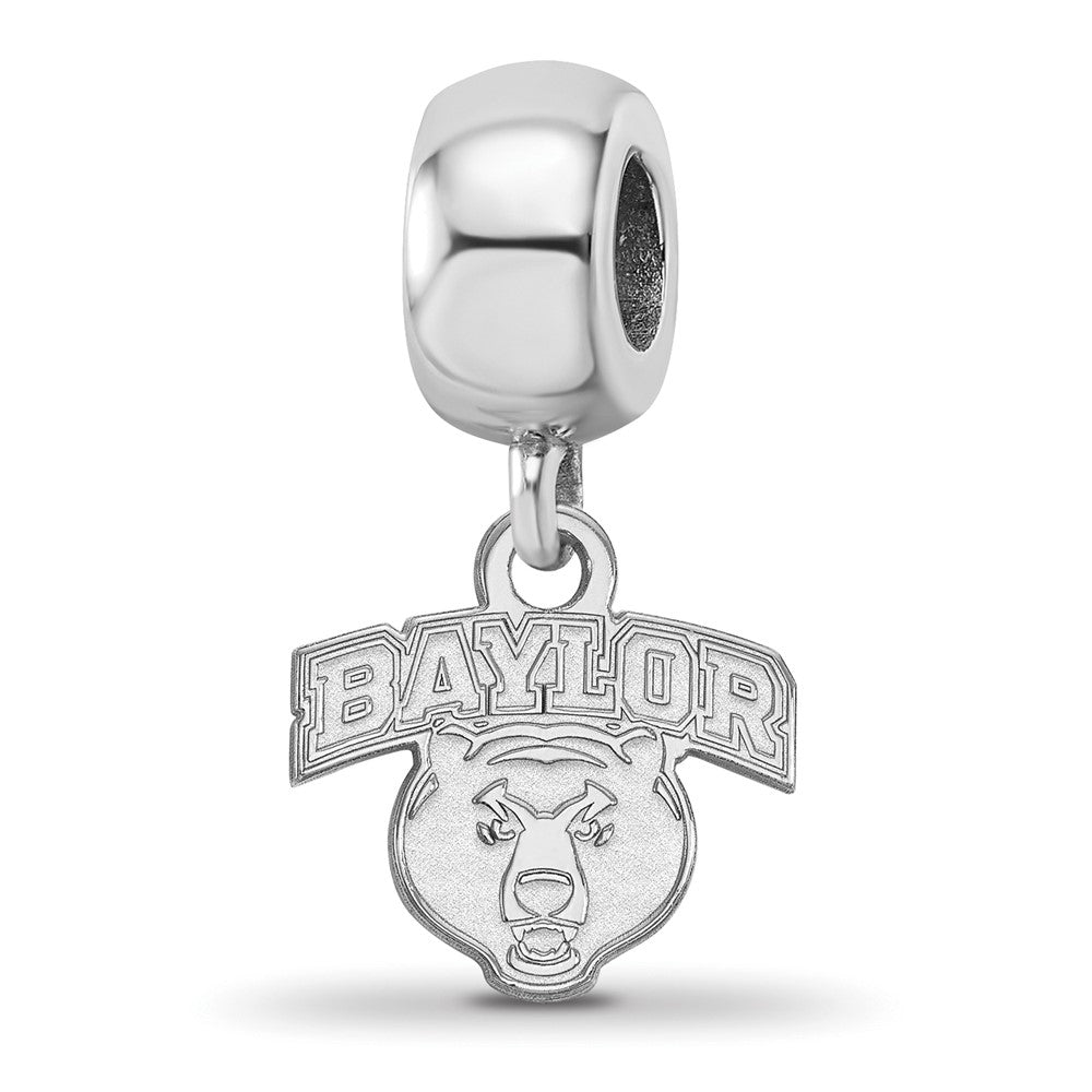 Sterling Silver Rhod-Pltd Logoart Baylor University Xs Dangle Bead
