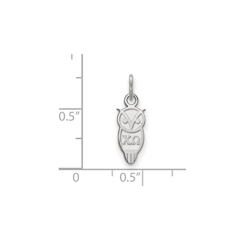 Sterling Silver Rhodium Plated Logoart Chi Omega Sorority Symbol Extra Small Pendant